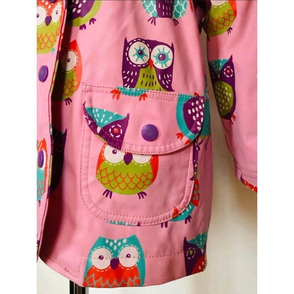 Hatley Toddler Girls 2 Owl Print Hooded Raincoat AS IS - Picture 6 of 13